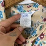 Vintage sears yellow floral pussybow neck tie office secretary blouse Size L Photo 5