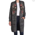 Aratta Silent Journey Lady May Long Open Cardigan Sweater Embroidered Sequin S Black Photo 1