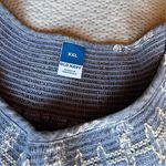 Old Navy  Blue Peasant Boho Feather Print A-Line Dress Pockets Cotton Blend XXL Photo 2