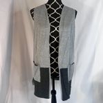 Chico's Two Tone Gray Open Front Tunic Sleeveless Sweater Cardigan Size 1/Small Photo 7