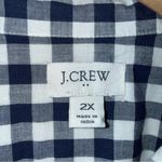 J Crew Factory Blue White Gingham Check Collar Cotton Button Down Shirt 2XL Size 2X Photo 2