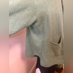 Italian Made Mohair Blend Open Front Cardigan Sage Green Soft Knit Pockets XL Photo 5