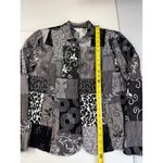 Christopher & Banks Christopher & Banks Black Gray Patchwork Print Jacket Blazer - Medium Photo 5