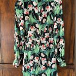 PatBO | Green Floral Print Mini Wrap Dress Long Sleeves | XS Photo 1