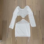 Women's Swim Cover Up Dress Size S White‎ Mesh 2 pc Cutout Y2K Rave Beach Sheer White Photo 2