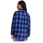 Wild Fable Black Blue Buffalo Plaid Flannel Button Down Shirt XXL Oversized Photo 4