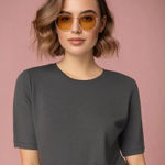 Physical Attraction Women's Medium Dark Gray‎ Short Sleeve Crewneck T Photo 0
