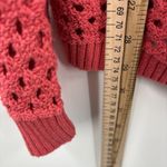 Loft Pink Open Knit Crochet Cotton Sweater Large Women's Pullover Photo 2