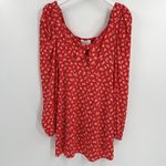 & Other Stories & Other Stories Floral Bow Detail Long Sleeve Mini Dress Size 0 Red White Girly Photo 3