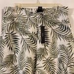 Tahari  100%linen Leaf Print Wide-Leg Pants size L brand new inseam 24” waist 32” Photo 1