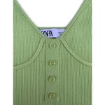 ZARA Ribbed Knit Pistachio Green Underbust Fitted Tank Top Photo 3
