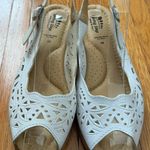 Spring Step Orella Leather White Slingback Wedge Sandals, size 9 Made in Italy Photo 8