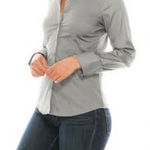 Elegant Women's Gray Button Photo 0