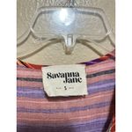 Savanna Jane Embroidered Striped Tassel Tie Top Blouse Womens Size S Bohemian Red Photo 2