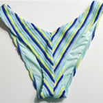 Aerie Terry Low Rise Cheeky Bikini Bottom NWT Green Blue Photo 0