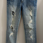 1115 Wheel Jeans Vintage Low Rise Skinny Size S (27x29) Distressed Stretch Blend Blue Photo 0