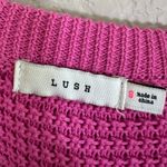 Lush Clothing Lush Ruffle knit crochet sweater tank top small hot pink Nordstrom Photo 3