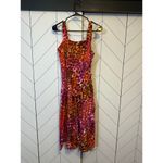 Natori Women’s Small Pink Ombré Animal Print Cheetah Midi Dress Square Neck Cute Photo 10