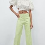 ZARA  GINGHAM STRAIGHT LEG PANTS GREEN SIZE S NEW Photo 8
