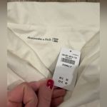 Abercrombie & Fitch NWT  Long Sleeve Off-Shoulder Cream Mini Dress XXSP Photo 2