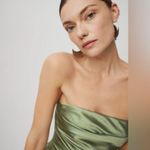 Reformation Barrow Artichoke Green Silk Strapless Cocktail Gown Size 2 NWT Photo 4