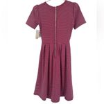 LuLaRoe Red and Gray Stripe Amelia Dress Photo 1