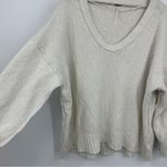 Free People Cream V Neck Sweater Size Medium Boho Photo 3