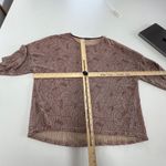 ZARA  Shirt Womens Small‎ Red Brown Geometric Pleat Textured Top Oversized Photo 5