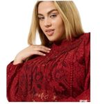 Torrid  Mixed Lace High Neck Sheer Blouse Cottage Core Long Sleeve‎ Womens 1X Photo 9