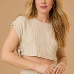 Altar'd State  Holis Striped Linen Set in Natural and Black Photo 2