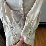 ZARA  cream satin ruched blouse Photo 5