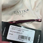 Anthropologie Tavik Burgundy Floral Liberty Halter Swimsuit Bikini Size S NWT Red Photo 3