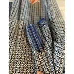 NWOT Beige by eci Blue/black floral Striped mixed pattern dress XL vneck stretch Black Photo 2