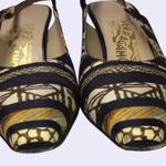 Salvatore Ferragamo  Satin Animal Print Slingback Heels - Size 8 Photo 4