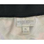 Bisou Bisou Black Pencil Skirt Lips Print Mesh Detail Asymmetrical Bodycon XL Photo 4