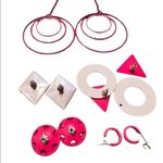 5 pair of pink earrings Pink Photo 4