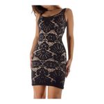 Free People Intimately Medium/ Large Black Medallion Lace Bodycon Mini Dress Photo 5