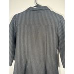 New York Company Women Small Black Striped Button Up Side Slit Dress Photo 8