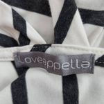 Loveappella Black and White Stripe Sleeveless Tunic with Side Ruching Size Large Photo 6