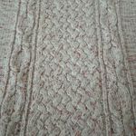 Talbots Cable Knit sweater cream with flecks in shades of pink size medium Photo 4