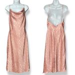 Lulus  Dress Cowl‎ Neck Pink Floral Print Iridescent Size Small Midi Side Slit Photo 1