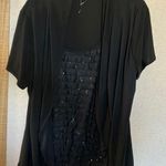 American City Wear  dressy Black Top one piece two piece look 2x Photo 0