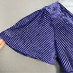 Urban Outfitters  Crop Top Peplum Velour Stretch Velvet Size Large Flutter Sleeve Photo 7