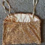 Free People NWOT  Gold Ta Da Sequin Embellished Crop Top Detachable Straps XSMALL Photo 11