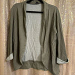 EXPRESS Olive Green Gray Stretchy Open Collared Cardigan Sweater M Photo 0