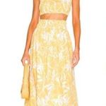 Faithfull the Brand  NWT Kiera Midi Skirt Women’s Size Medium Yellow Floral Photo 0
