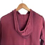 Forever 21  Maroon Mesh Cut Out Cropped Pullover Hoodie Shirt S Photo 5