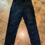 American Eagle  black Mom straight size 2 high waist jeans Photo 0