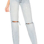 Miss Sixty Elizabeth Sulcer X  Light Wash Distressed Straight-Leg Mom Jeans Photo 0