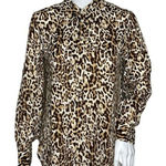 Banana Republic  Shirt Womens XS Brown Cheetah Leopard Dillion‎ Classic Fit Edgy Photo 0